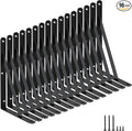 16 Pack L11 x H 8" Black Heavy Duty Shelf Brackets with Screws Metal Shelf Brackets Shelf Support Angle Brackets for Shelves L Brackets Heavy Duty Floating Shelf