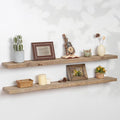 Floating Shelves | 8" Deep Rustic Reclaimed Barnwood Wall Hanging Shelves with Invisible Heavy-Duty Metal Bracket | Wall Mounted | Farmhouse Style | 48 inches, 2 PCs, Distressed Natural