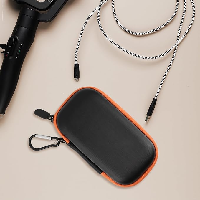 Portable Hard Drive Case Hard Shell Protective Storage Box for SSD External Drives with Cable Organizer Shock-Resistant Carrying Bag Compatible Digital Devices Sleek Orange Design