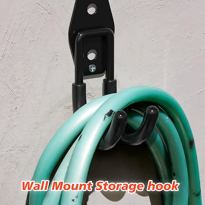 8 Pack 4.7x2.6 inch J Heavy Duty Garage Hooks,Solid Steel Wall Mount Hangers,with Anti-Slip Coating,for Hanging and Organising Ladder,Bike,Ropes,Broom,Garden,Yard and Power Tools