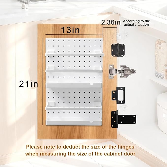 20x13x4.7-Inch Inside Cabinet Door Organizer,Adhesive Shelf,No Drilling Cabinet Door Storage,Organizer Caddy for Kitchen,Bathroom Cabinets,Space Saving Hold,Style1