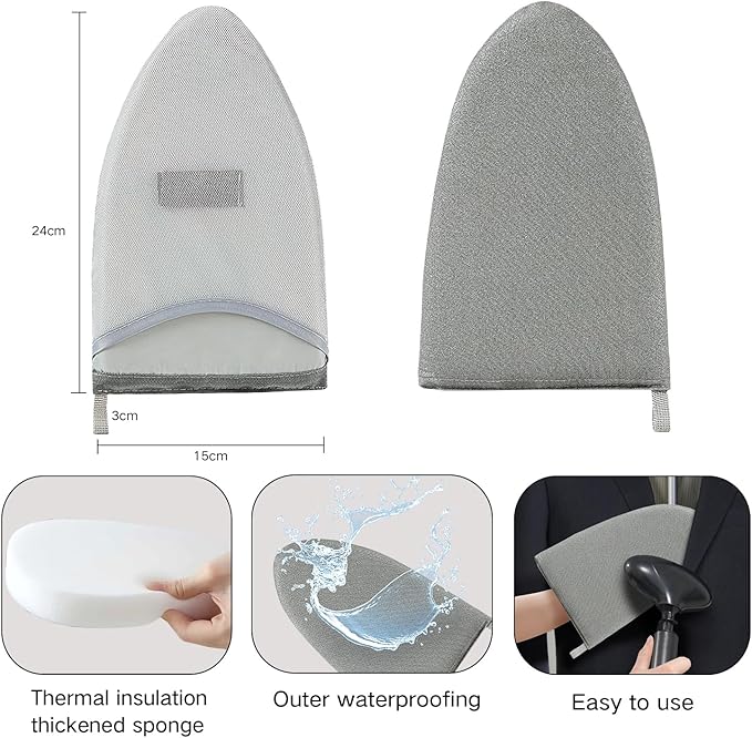 Garment Steamer Hanger Stand & Ironing Glove for Clothes, Adjustable Steamer Stand for Clothes Hanger & Mini Grey Ironing Board Portable Handheld Steamer Ironing Accessories for Clothes