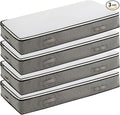 90L Under Bed Storage Containers, Closet Organizers and Storage Bins, Foldable Underbed Storage Bags for Blanket, Clothing, Comforter, Sweaters, Pillows, Linen Sheets, Wrapping Paper, grey