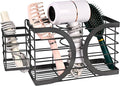 Elegant Black Wall Mounted Hair Dryer Holder - Stylish Bathroom Organiser for Hair Dryer & Straightener, Hair Brush & Accessories
