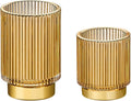Makeup Brush Holder Organizer,Toothbrush Holders,Desk Pen Pencil Holder,Multifunctional Vintage Glass Brush Cup（S+L/Gold/A3-2-US）