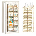 Aokeyee Over the Door Storage Organizer - 5 Tiers Behind Door Storage with 10 Compartments & 10 Mesh Pockets, 80lb Capacity Door Hanging Organizer for Closet, Bedroom, Bathroom, Pantry, Nursery, Toys