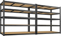 48" W Garage Shelving Heavy Duty 2800LBS Garage Storage Shelves, 5 Tier Adjustable Metal Shelving Unit Utility Rack Shelf for Warehouse, Pantry, Closet, Kitchen 72" H x 48" W x 18" D, Black，2PCS