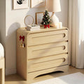 3 Drawer Dressers for Bedroom, 32" Wide Wood Storage Dresser & Chest of Drawers Organizer, Large Modern Dressers with 3 Drawer Storage Organizer for Bedroom Living Room Hallway Closet, Oak