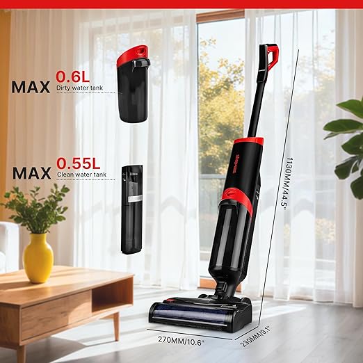 Shop-Vac Wet Dry Vacuum Cleaner and Mop, 15000Pa Vacuum Mop All in One, Lightweight Multi-Surface Cleaner with Self-Cleaning, LED Display & Voice Prompts