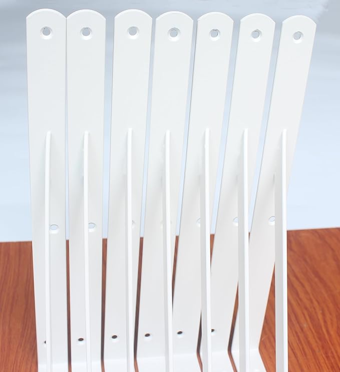 12 Pack L12 x H 8" White Heavy Duty Shelf Brackets with Screws Metal Shelf Brackets Shelf Support Angle Brackets for Shelves L Brackets Heavy Duty Floating Shelf