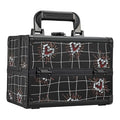 Joligrace Makeup Train Case Portable Makeup Case Organizer 2 Trays Cosmetic Box Storage with Mirror Lockable with Key for Cosmetics Nail Tech Traveling Makeup Travel Box Punk Love Hearts