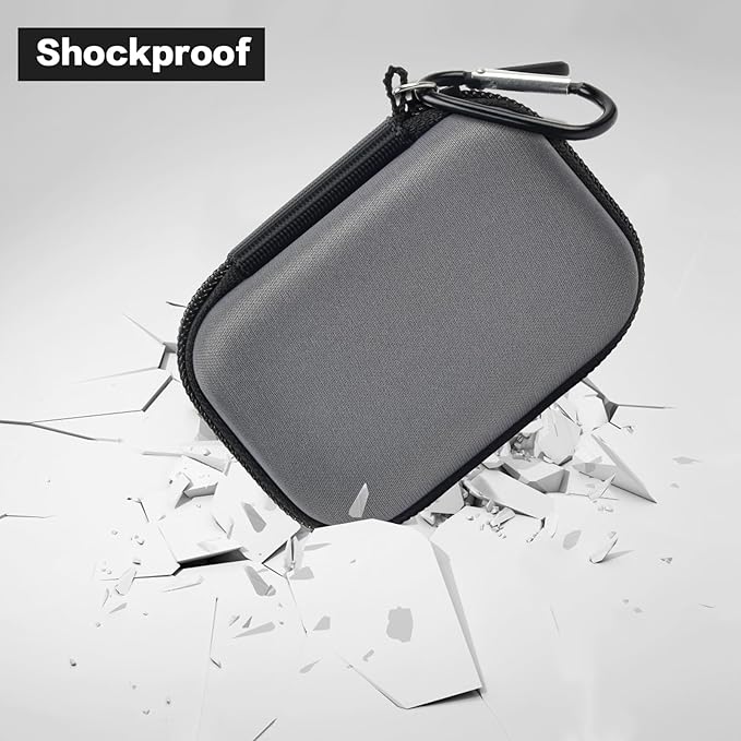 Carrying Case Compatible with Crucial X10/ X9 Pro 4TB/ 2TB/ 1TB Portable SSD, External Solid State Drive Hard Storage Holder Bag Fits for USB-C Cable (Box Only)（Dark-Grey）