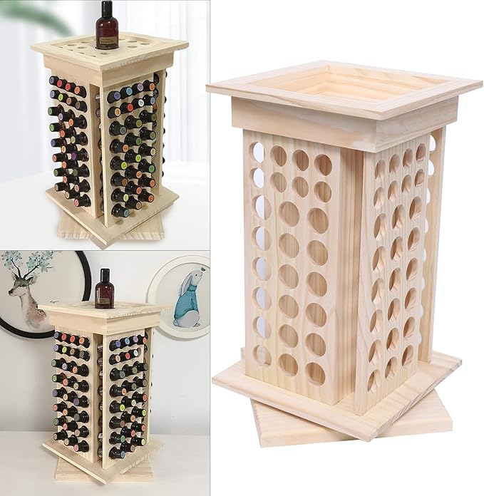 Rotating Essential Oils Storage Rack,8 Tiers 104 Slot Oil Bottle Display Storage Organizer,Hold 5ml & 15ml Bottles,for Home, Beauty Salon, Perfume Store