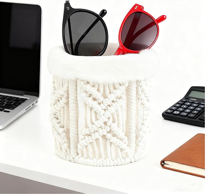 Glasses Holder for Nightstand, Boho Decor Eyeglass Case, Anti-scratch Plush Lined Sunglass Holder, Eyeglass Holder Stand for Desk, Table, Office, Glasses Stand Sunglass Storag Organizer