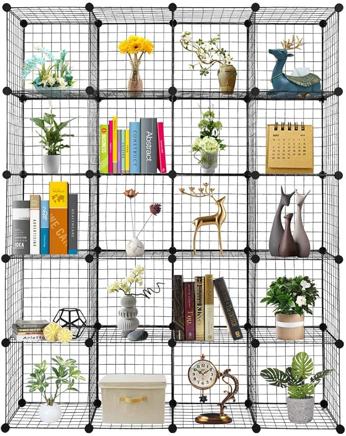 20 - Cube Organizer: Wire Cube Storage for Home & Office - Multifunctional, Modular Cubbies