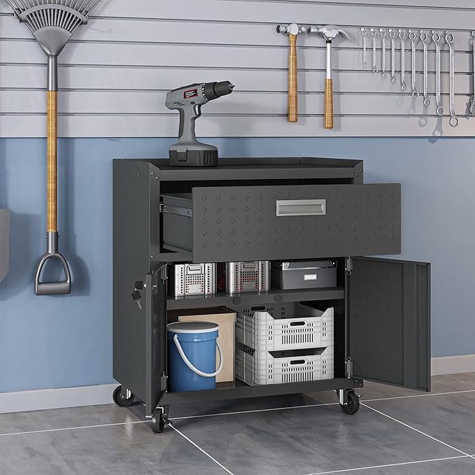 Manhattan Comfort Fortress Storage Units, Charcoal Gray