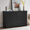 LIDYUK Dresser for Bedroom, Wood Dresser with 8 Drawers, Modern Minimalist Dressers & Chests of Drawers, 48 Inches Wide Chest of Drawers for Bedroom, Hallway, Living Room, Black