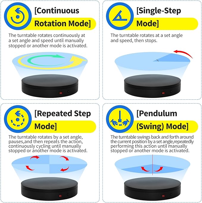 15.8In Remote Motorized Electric Turntable Rotating Display Stand Rotating Platform Photography Turntable motorized lazy susan base giratoria para for Photography,3D Scanner,(Load Range:132~400lbs)
