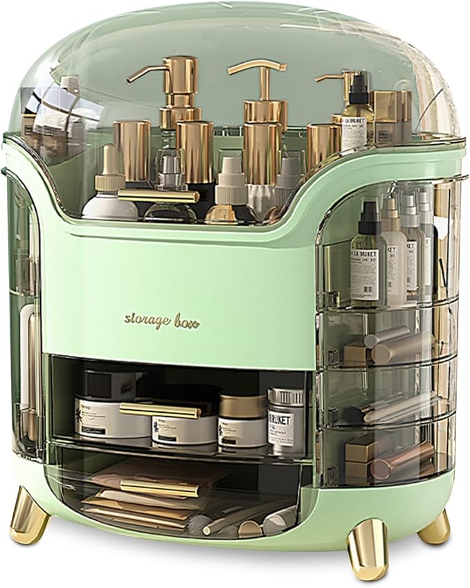 Upgrade Large Makeup Organizer Countertop Vanity Organizer Cosmetic Organizer Makeup Storage Box Bathroom Counter Organizer Perfume Skincare Organizers Gift Women Clear Design Easy Visibility