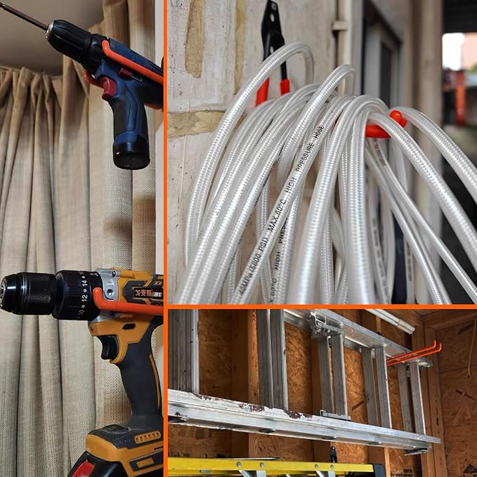 Heavy Duty Garage Storage Hooks,2 Pack Utility Steel Garage Tool Organizer Wall Mount for Hanging Power and Garden Tools Ladders Hoses Bikes Ropes & Bulk Items