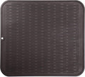 Silicone Dish Drying Mat for Multiple Usage,Easy clean,Eco-friendly,Heat-resistant Silicone Mat for Kitchen Counter or Sink,Refrigerator or Drawer Liner Coffee 2XL 24 inches x 18 inches
