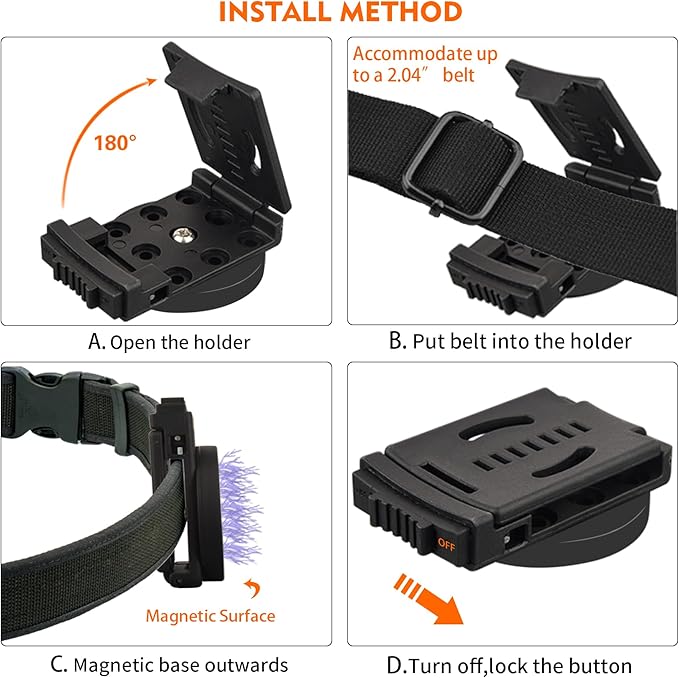 MUTUACTOR Magnetic Tool Belt Clip,2PCS Anti-Slip Heavy Duty Belt Clips Magnet Holster,Strong Neodymium Magnetic Tool Holder Clips for Organizing Screws, Hammers, Sockets, Pliers, Drills, Wrenches