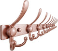 Dseap MaxStrong 2.0 Coat Rack Wall - 37” Long 10 Tri Hooks - Ultra Heavy-Duty Stainless Steel Wall Mount Coat Hanger, Hook Rail for Clothes Hats Jacket Towels Rose Gold