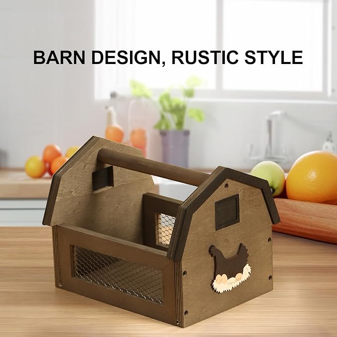 Egg Basket for Gathering Fresh Eggs, Farmhouse Egg Collecting Basket, Wood Chicken Egg Basket, Egg Basket Countertop. （Gray Medium） ZSHLXM