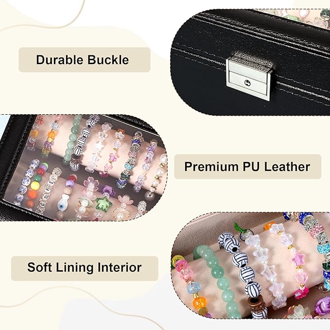 Bracelet Display Stand with Transparent Lid Display Jewelry Storage Box Suitable for Bracelets and Watches for Men and Women with Removable Frame Glass and Safety Lock
