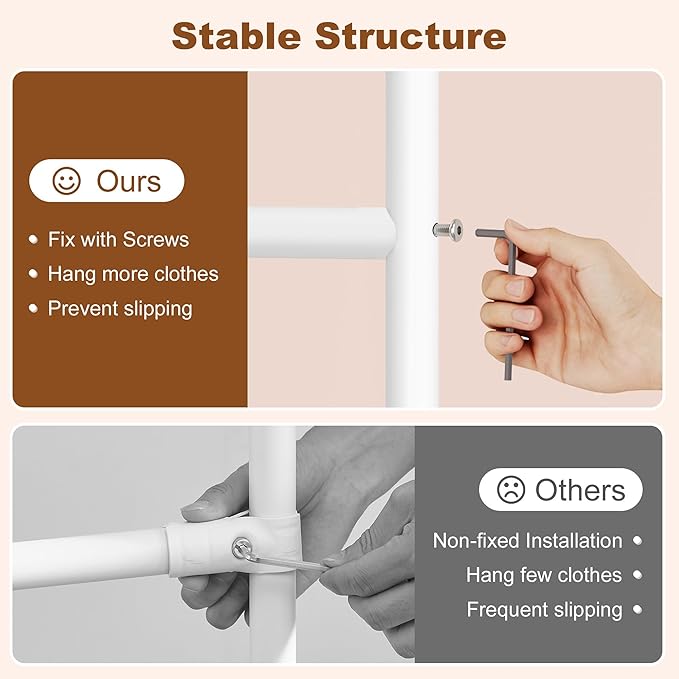 Hoctieon Double Rod Clothes Racks with Z-Base, Adjustable Clothing Rack, Standing Clothes Rack, Metal Clothing Racks for Hanging Clothes, Rolling Garment Rack, White