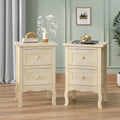 VINGLI Nightstands Set of 2, Unfinished Solid Wood Nightstand Color DIY, Small Nightstand for Bedroom, Natural Wood Night Stand with Drawers, Light Wood Night Stands, Real Wooden Bedside Table