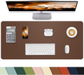 PULeather Non-Slip Desk Mat, Large Mouse Pad & Laptop Desk Pad - Waterproof Writing Pad for Office & Home (Brown, 35.4" x 17")