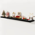 Fun Memories 72 Inch Floating Shelf, 12 Inch Deep Wall Shelf for Fireplace Mantel, Deep Storage Shelves for Home & Office, Wall Shelves with Invisible Bracket, Black, Set of 1