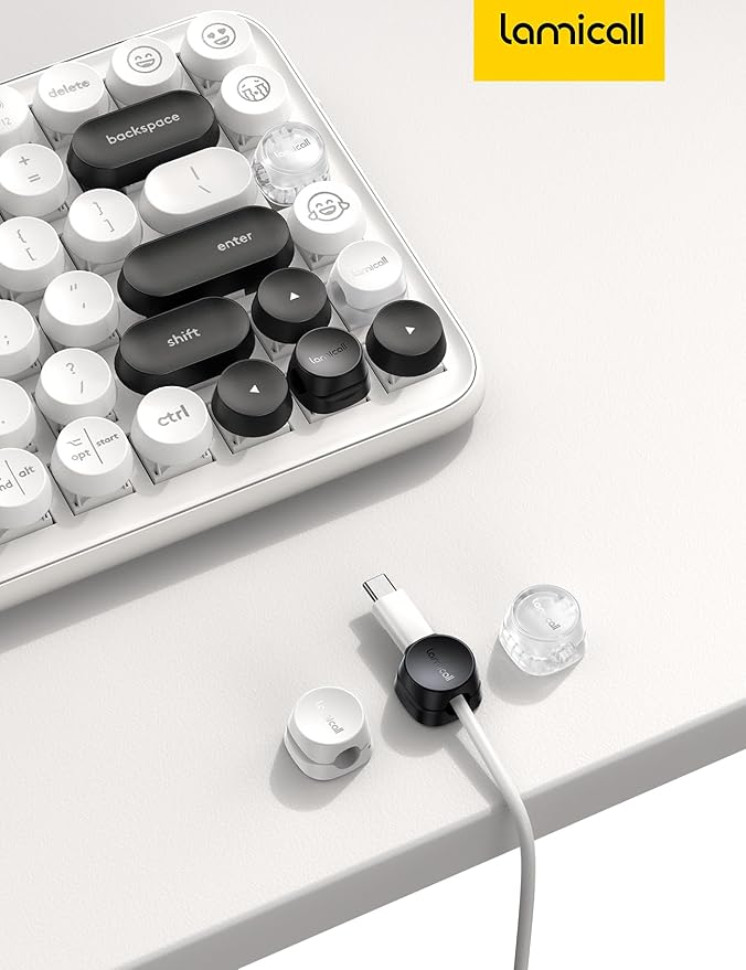 12Pack Cord Organizer Spring Clips, Office Desk Accessories - Lamicall Desk Cable Management Clips, Dorm Room Bedroom Essentials, Phone Charger Cord Holder, Wire Organizer Keeper for Nightstand