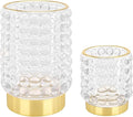 DASITON Makeup Brush Holder Organizer, Crystal Cosmetic Make Up Brush Holder, Glass Makeup Brushes Storage Organizer, Vintage Make Up Cup Desk Pen Pencil Holder, Toothbrush Holders (Clear S+L)