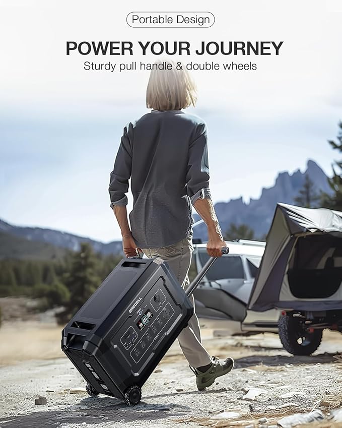 GRECELL Portable Power Station 4000W with Expansion Battery 5040Wh LiFePO4 Power Station 16 Outlets with 20ms UPS Backup for Home Blackout, Camping, RV, Emergency