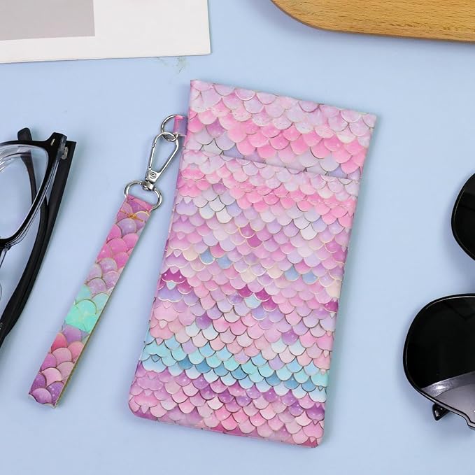 Double Eyeglass Case Soft Dual Glasses Case for Women Men Travel Squeeze Top Sunglasses Cases Eyeglasses Pouch