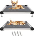 FXW TitanNest Chew-Proof Elevated Dog Bed, Raised Cot for Indoor/Outdoor/Camping Use, Durable & Washable Padded Pet Bed for Toy Dogs, 23.0" L x 17.0" W x 4.5" H, Gray