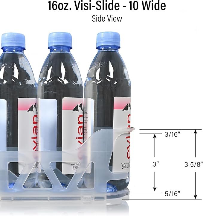 Display Technologies Visi-Slide Gravity Fed Organizer for 12/16oz high ring Beverages on flat and angled shelves in Cold Vaults & Coolers (Pack of 6)