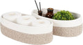 Temary 2PC Small Storage Bins Basket, 13x5.9x3.9 inch Woven Storage Basket with Handles for Storage Toilet Paper Rolls, Narrow Storage Baskets for Entryway, Closets, Shelves (Brown)
