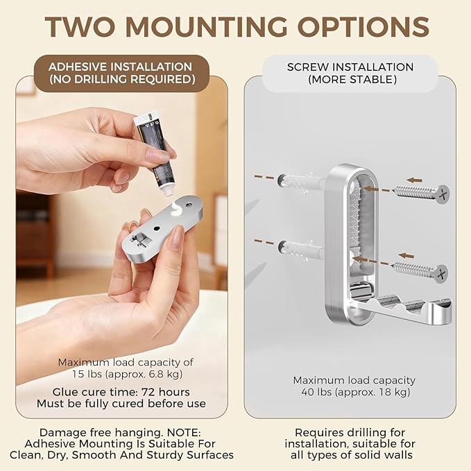 4-Pack Heavy Duty Zinc Alloy Folding Wall Hooks for Bathroom, Kitchen, Entryway, Closet - Space-Saving Design Holds Coats, Towels, Backpacks, Hats, Keys (Silver)