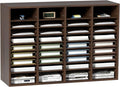 VEVOR Literature Organizer, 36 Compartments Office Mailbox with Adjustable Shelves, Wooden Mailbox Sorter Medium Density Fiberboard Office Home Classroom Storage for Files, Documents, Papers, Grey