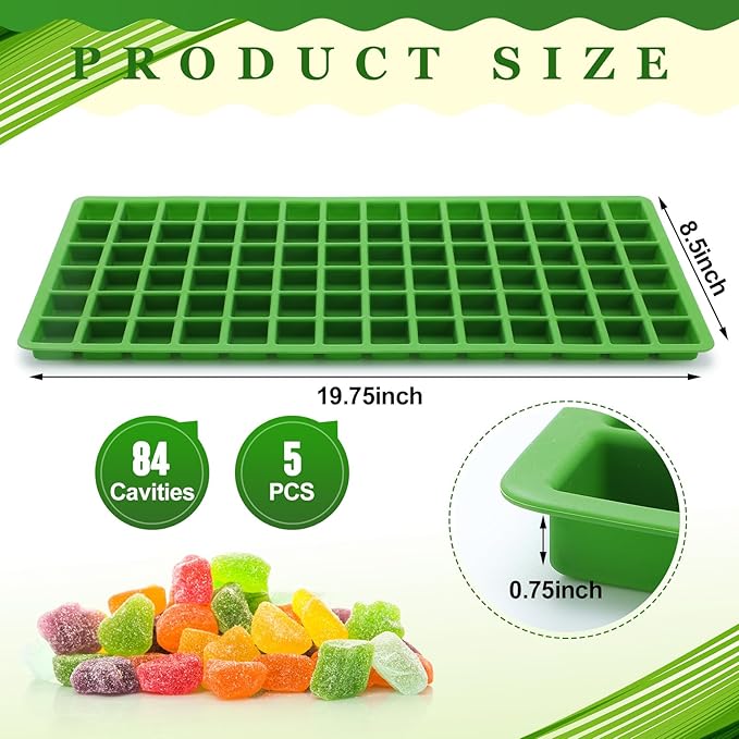 5 Pcs Silicone Food Molds for Harvest Right Freeze Dryer Harvest Right Medium Square Trays Dividers Food Mold for Fruit Vegetable Cake Freeze Drying Accessories (Large)