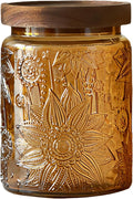 ANSQU Vintage 23.7oz Glass Jar with Solid Wood Lid - Airtight Storage for Loose Tea, Coffee, Candy, Cookies, Laundry Detergent - Decorative Kitchen Jar, Cute & Functional (Yellow, 1 Pack)