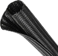 Split Wire Loom Tubing, Cable Protector Sleeve, Braided Cable Management for TV/Computer/Home Theater/Engine Bay, Cord Protectors from Pets No Chew (Black, 1/8"-25ft)