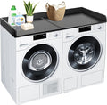 Royxen Washer Dryer Countertop, 27.4" x 54" Wood Universal Fit, Washer Dryer Topper, Laundry Room Organization, Laundry Countertop for Laundry Organization, Black
