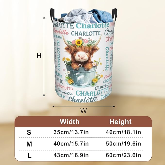 Custom Name Laundry Hamper, Personalized Laundry Baskets with Name for Boys Girls Women Men, Customized Collapsible Dirty Clothes Hamper Easy Storage Gifts for Bedroom Bathroom Living Room