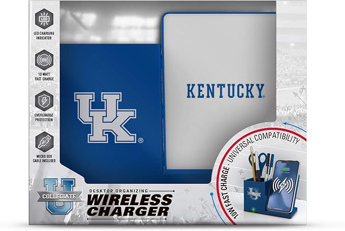 SOAR NCAA Unisex Cell Phone Wireless Charging Stand and Desktop Organizer