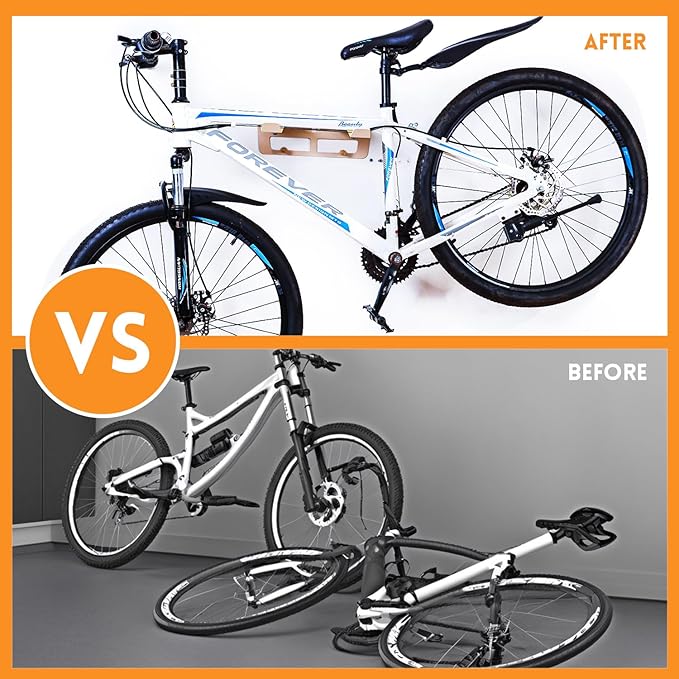 Bike Wall Mount With Shelf, Heavy-Duty Adjustable Bike Hanger, Multifunctional Wall Mount, Hold Up To 66lbs for Horizontal Storage of Road, Hybrid Bikes in Garage, Home, Apartment (White)