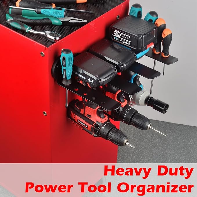 MUTUACTOR Power Tool Organizers and Storage Drill Tools Holder Magnetic Mount,1PCS Heavy Duty Magnetic Tool Holder,Utility Storage Rack for Garage,Warehouse,Clearance,Hand Tools,Workshop,Shed